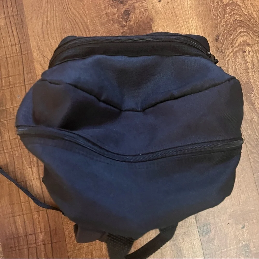 Adidas black full size backpack black nylon faux leather pockets zipper
